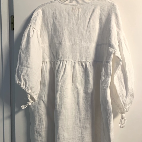 NWT harly jae Paysanne Mini Dress white linen large L XL - Picture 4 of 9